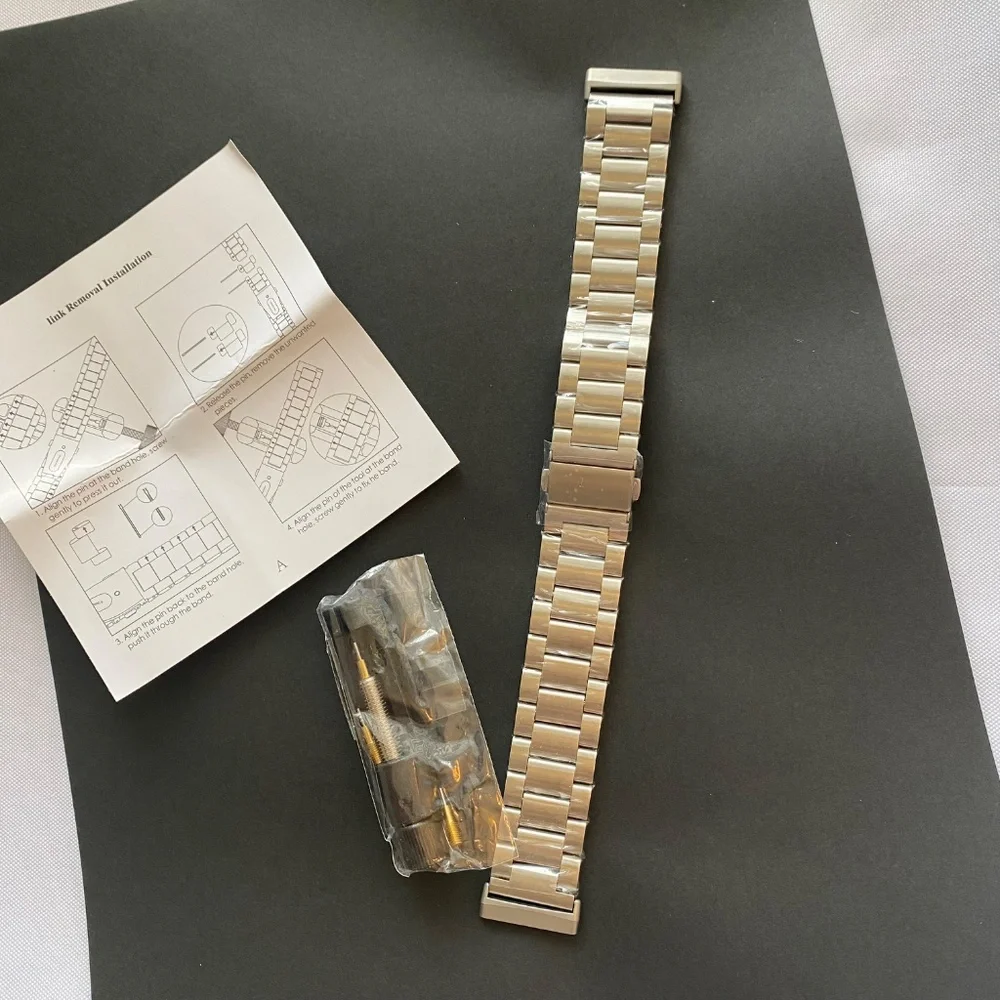 No Gap Metal Bands Compatible with Samsung Galaxy Watch Silver